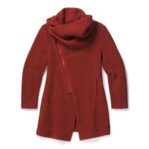 Smartwool Coat Wool Blend Anchor Line Funnel Cowl Neck Long Jacket Women's Small